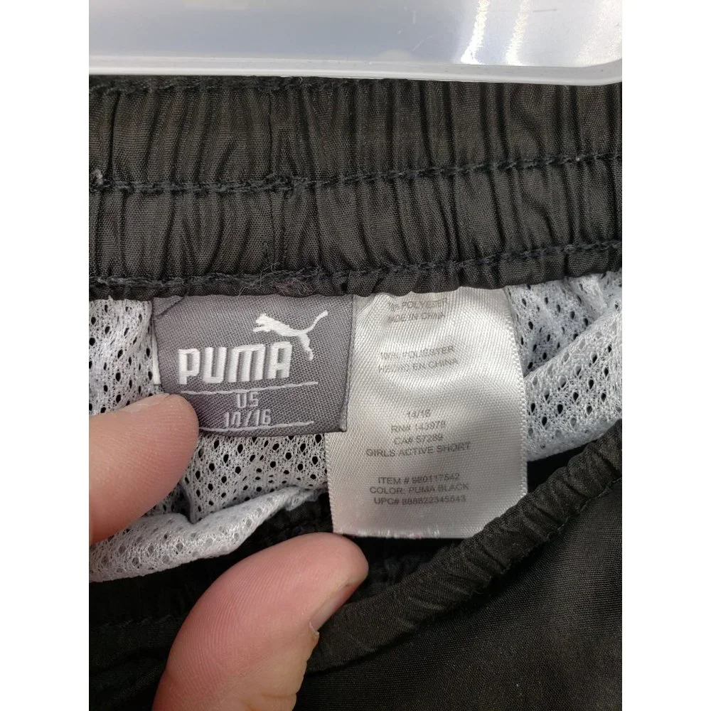 PUMA GIRL PACER MESH OVERLAY PLASMA ELASTIC WAIST SHORTS SIZE Large‎ 14/16
